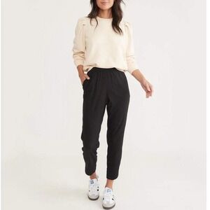 Marine Layer Black Allison Pants Tapered Tulip Hem Joggers - Large